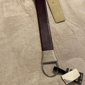 Steve Madden eggplant colored snake textured adjustable belt